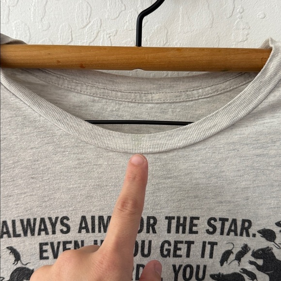 Inspiring Quote Rats Graphic T Shirt Gray Oversized - Picture 2 of 4